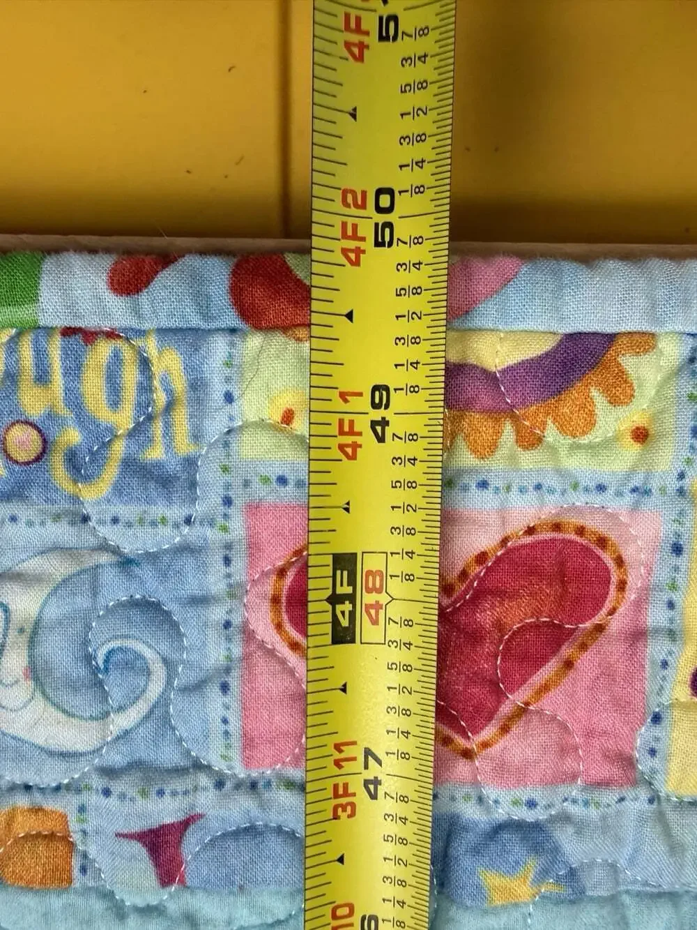 Handmade Baby/Toddler Quilt.  50”x39” Butterflies, Sunshine, multi-color